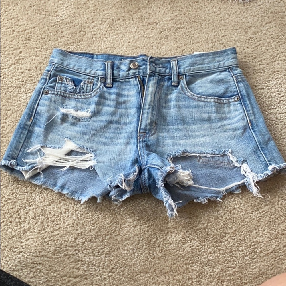 American Eagle Light Wash Distressed Shorts
